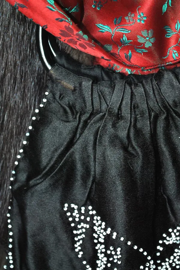 1920s Original Black Silk Beaded Flapper Purse • Deco Butterly Fringe Handbag