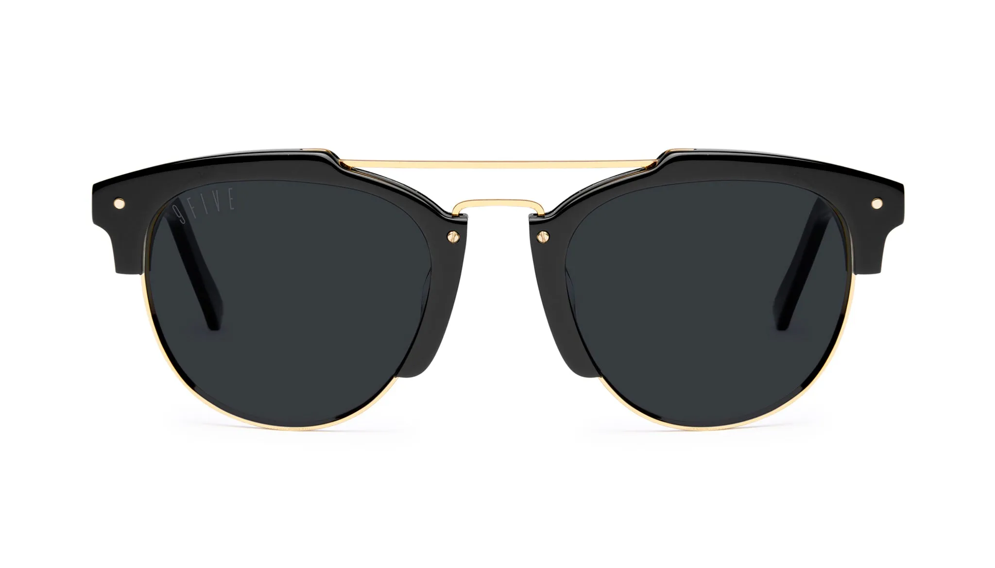 9FIVE Del Rey Black & 24K Gold Sunglasses Rx