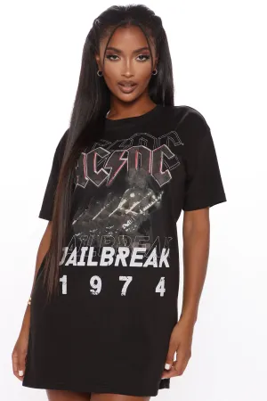 ACDC Jailbreak T Shirt Dress - Black