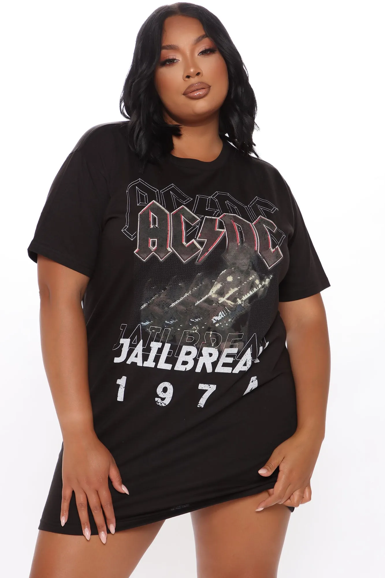ACDC Jailbreak T Shirt Dress - Black