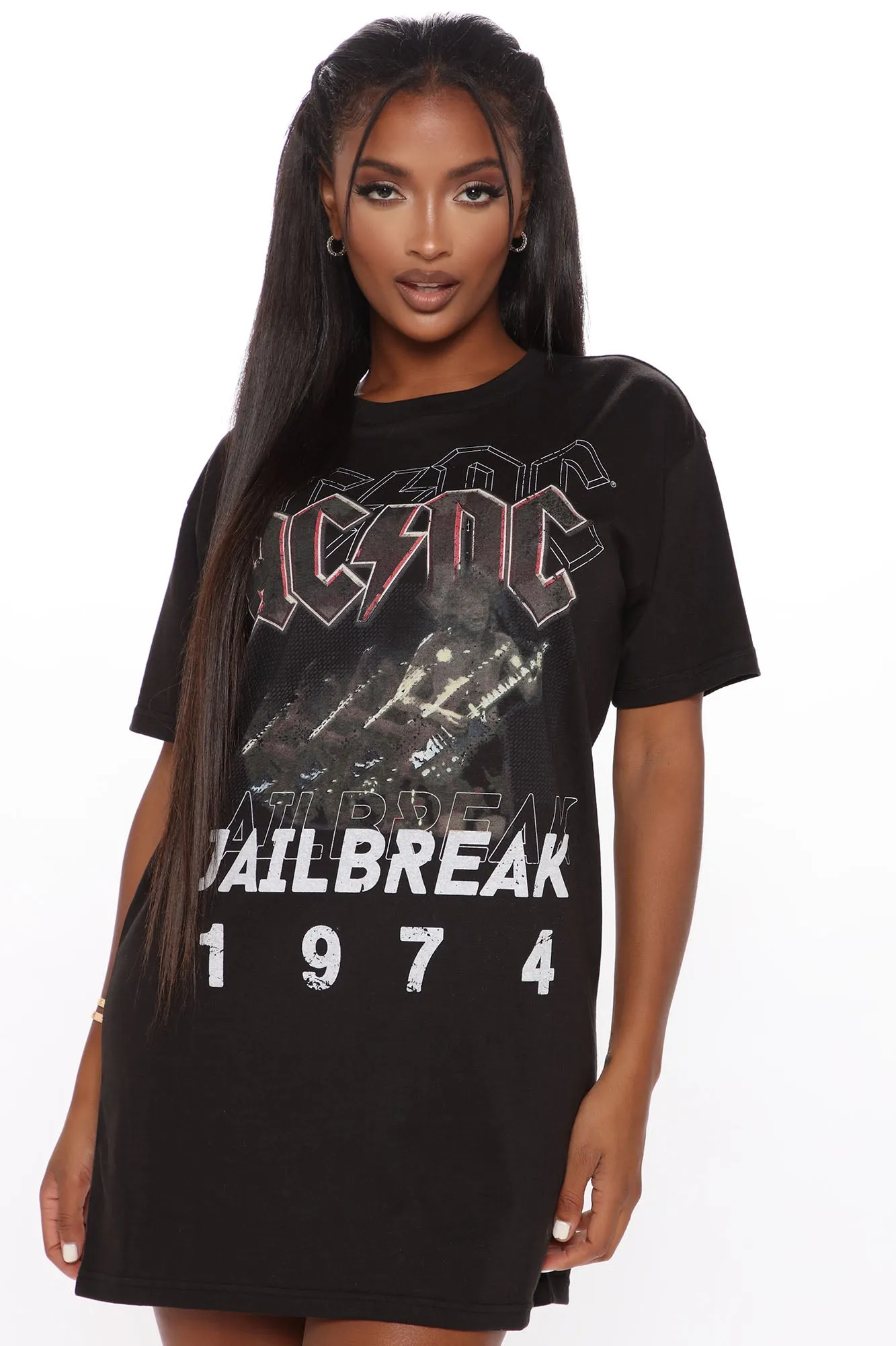 ACDC Jailbreak T Shirt Dress - Black