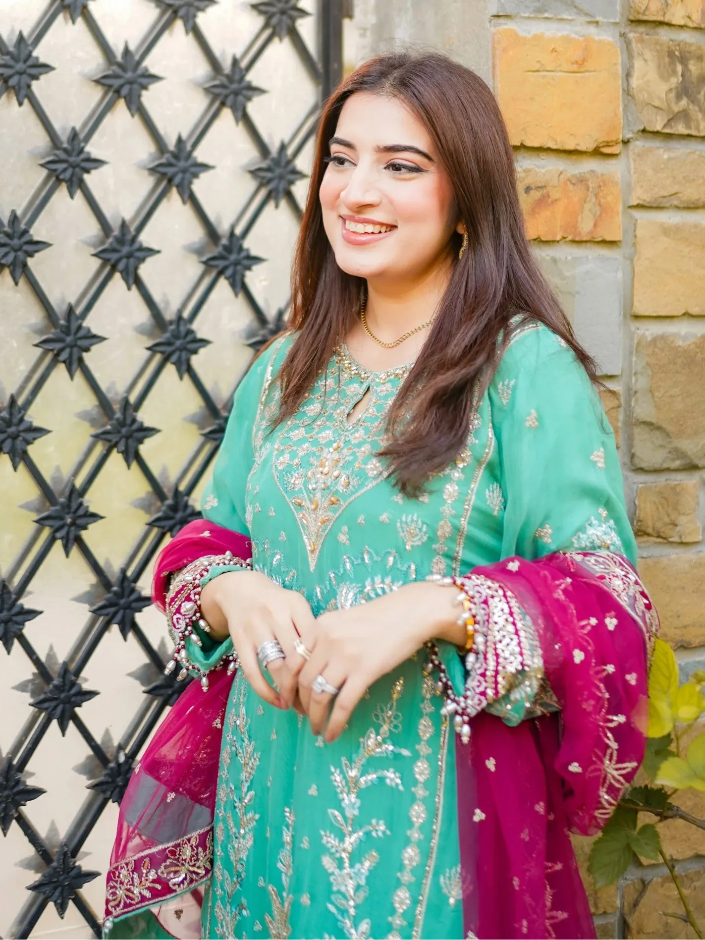 Ally's Sea Green Chiffon 3-Piece Suit (AL-3900)