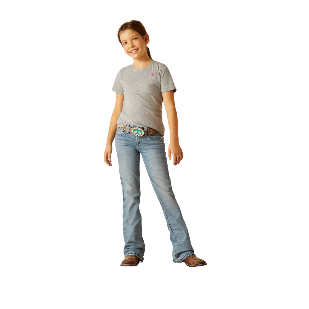 Ariat Kid's Cactus Rose Heather Grey T Shirt