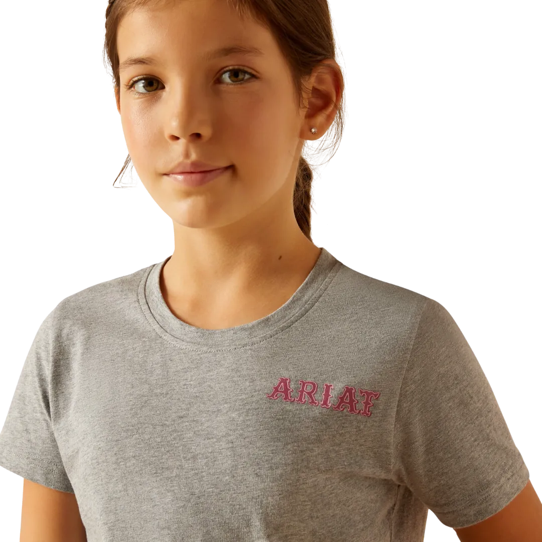 Ariat Kid's Cactus Rose Heather Grey T Shirt
