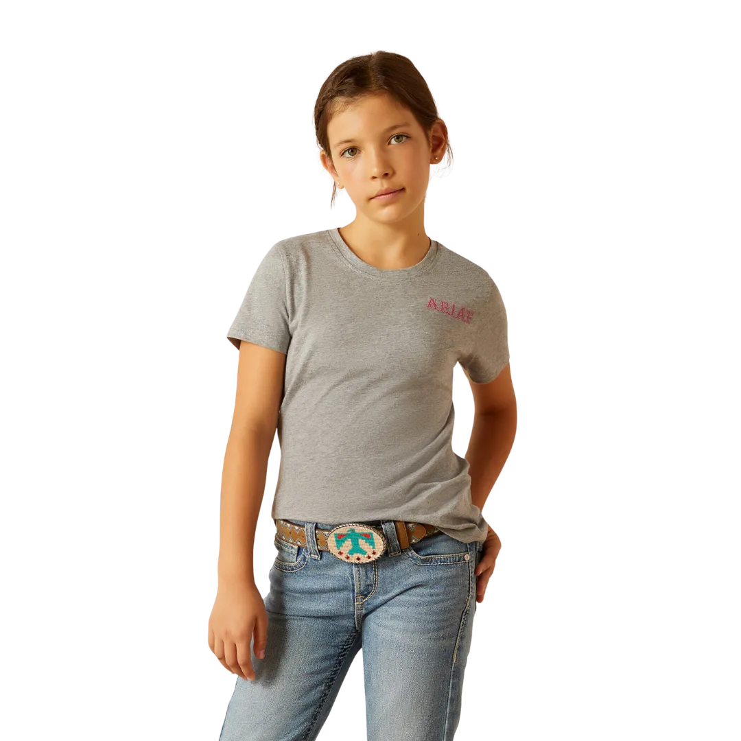 Ariat Kid's Cactus Rose Heather Grey T Shirt