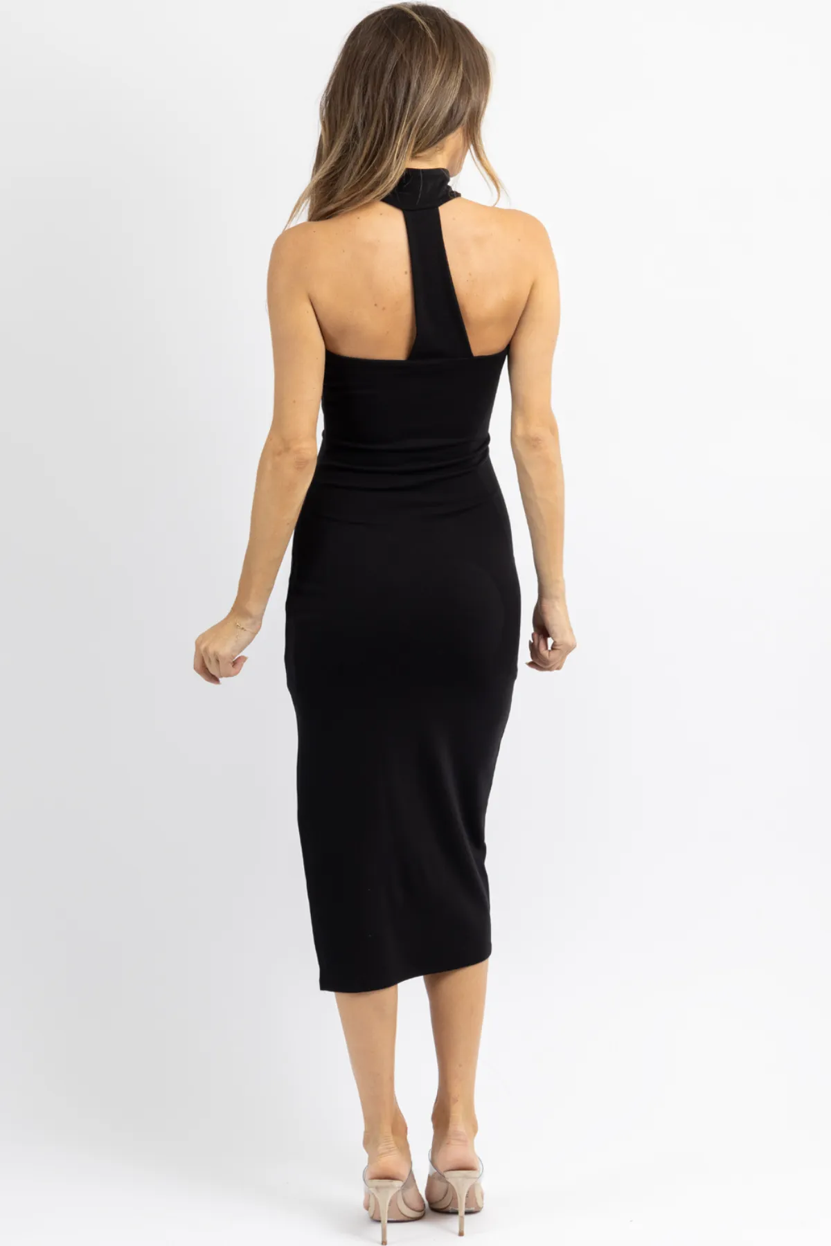 ATHENA BLACK MIDI DRESS