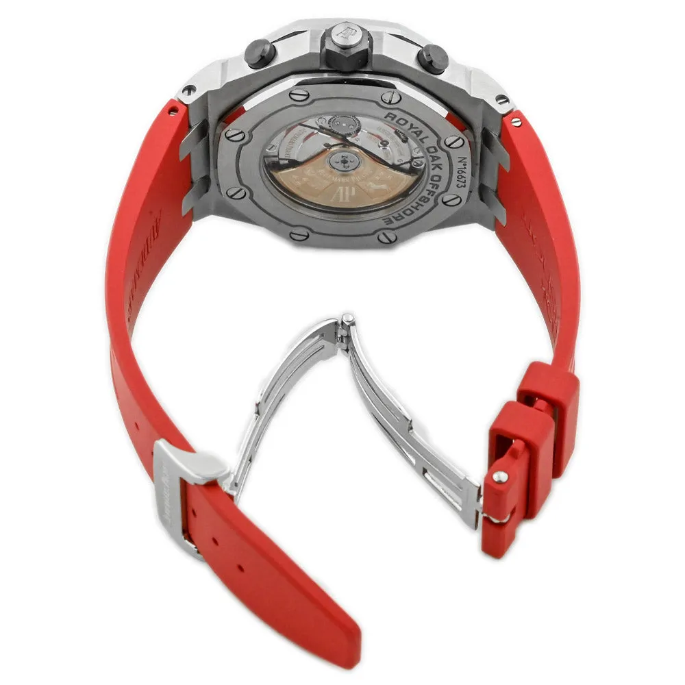 Audemars Piguet Men's Royal Oak Offshore Stainless Steel 42mm Black Arabic Dial w/ Red Accents Watch Reference #: 26470ST.OO.A101CR.01