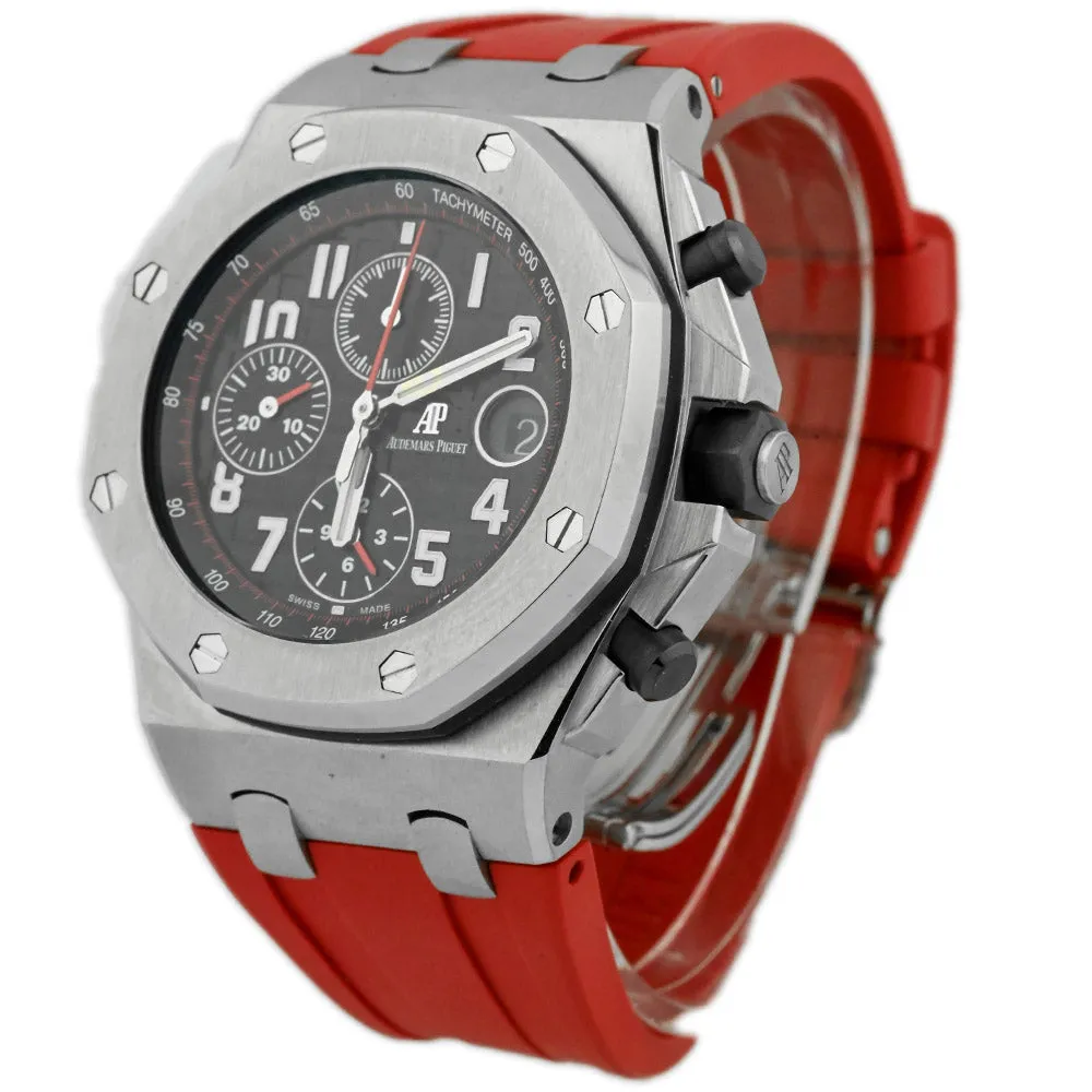 Audemars Piguet Men's Royal Oak Offshore Stainless Steel 42mm Black Arabic Dial w/ Red Accents Watch Reference #: 26470ST.OO.A101CR.01