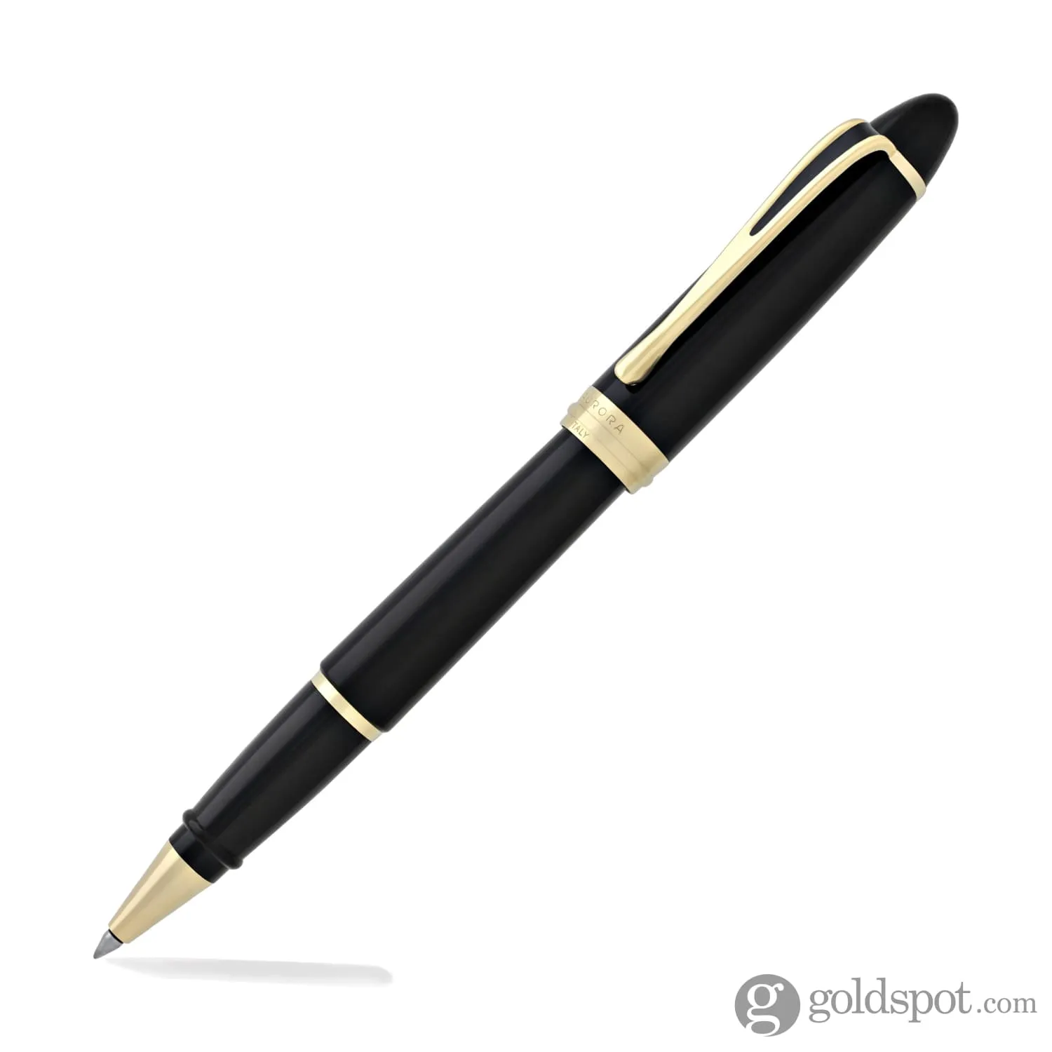 Aurora Ipsilon Deluxe Rollerball Pen in Black with Gold Trim