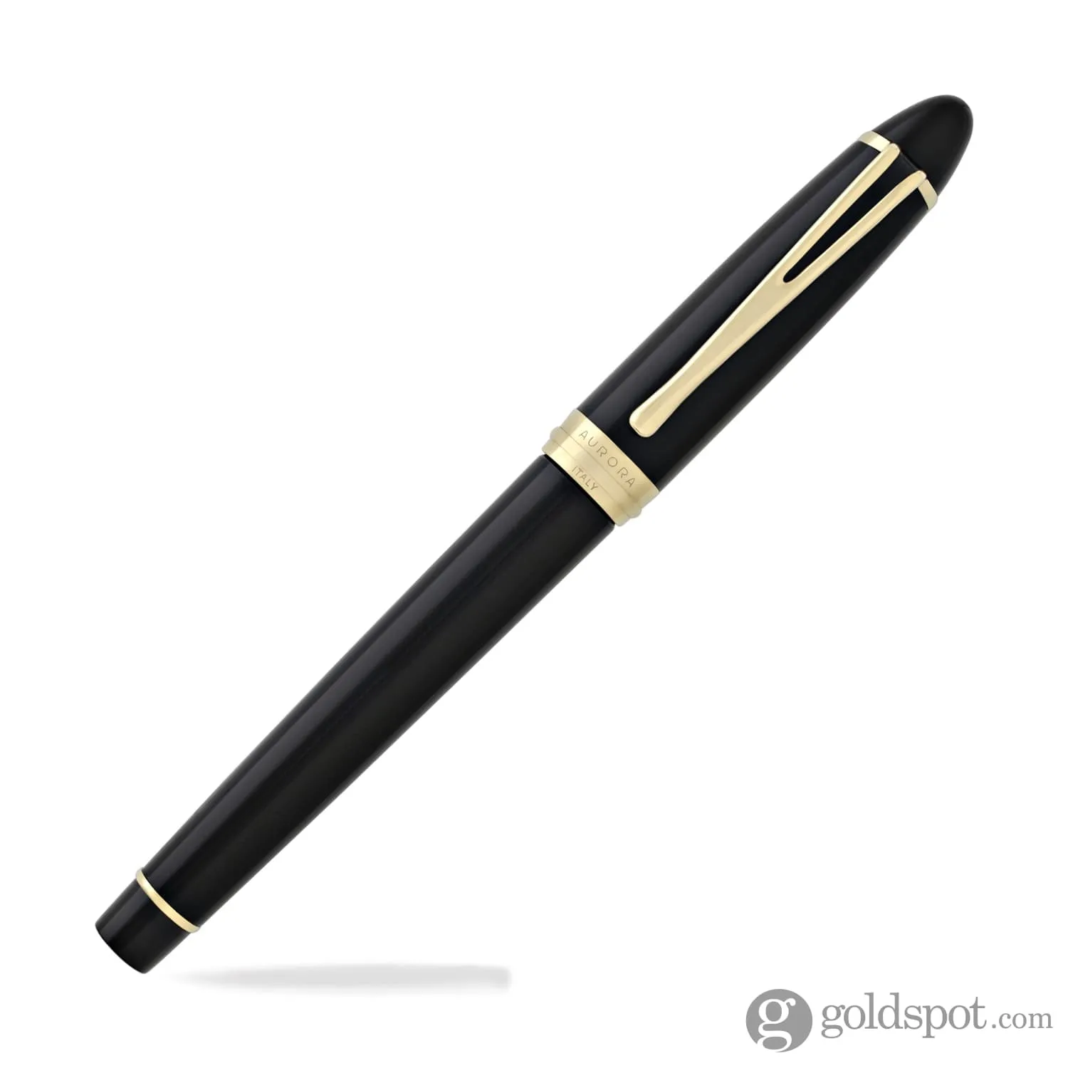 Aurora Ipsilon Deluxe Rollerball Pen in Black with Gold Trim