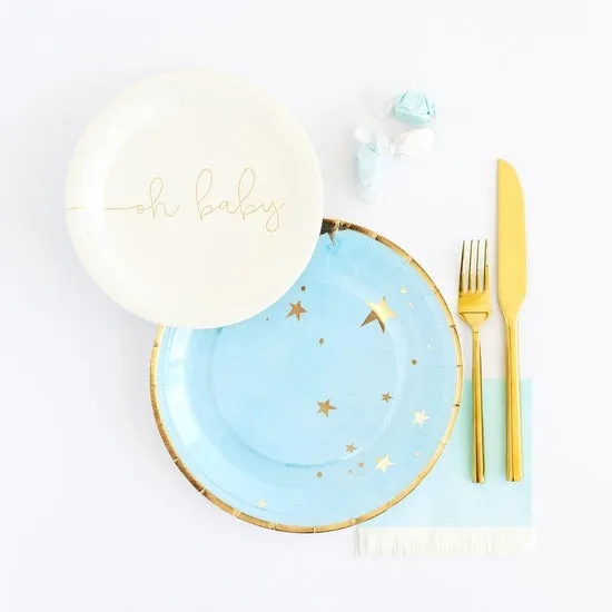 Baby Blue Fringed Cocktail Napkins