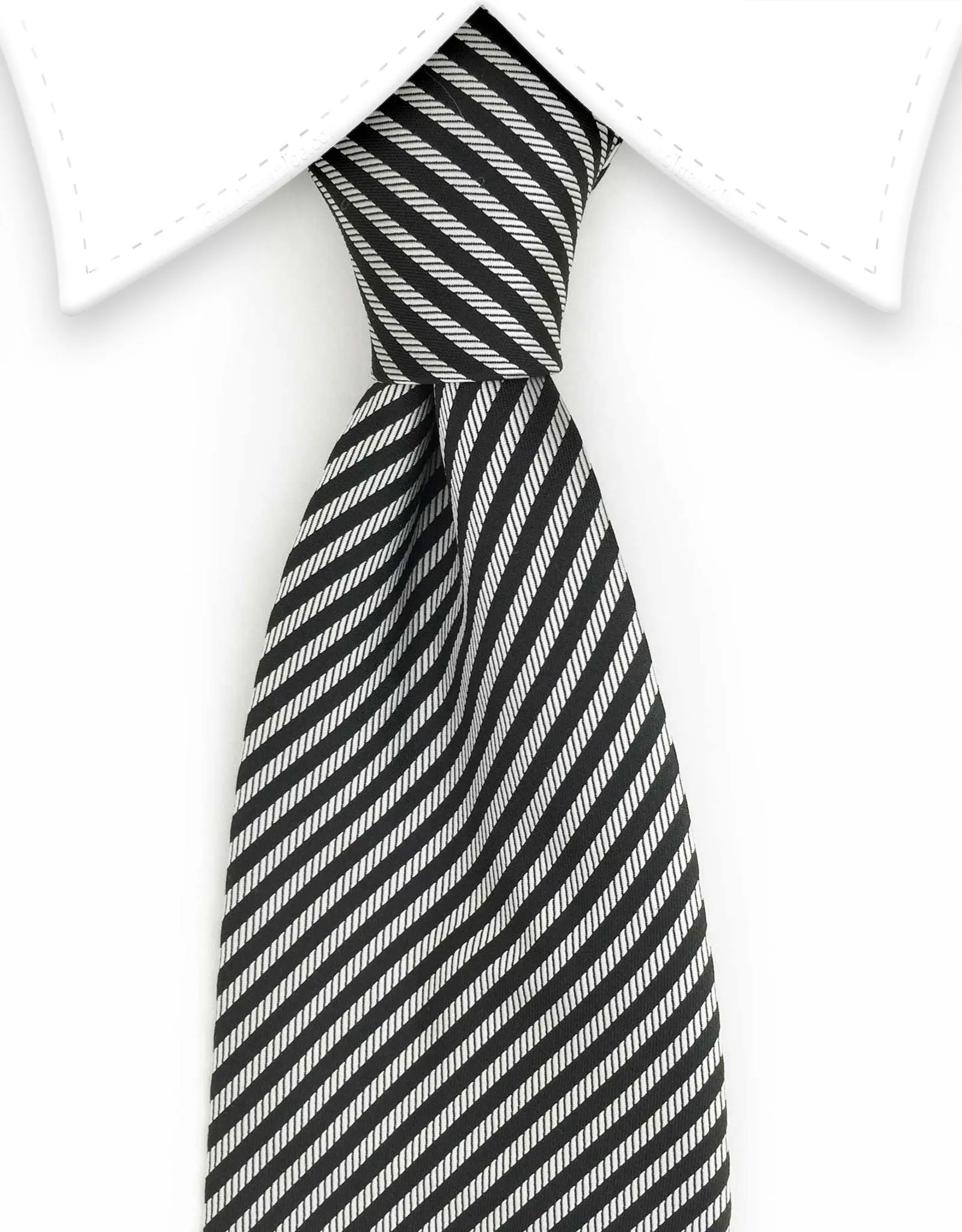 Black & Silver Pencil Striped Tie