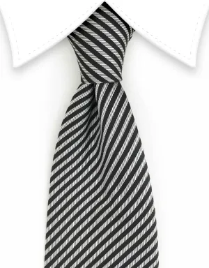 Black & Silver Pencil Striped Tie