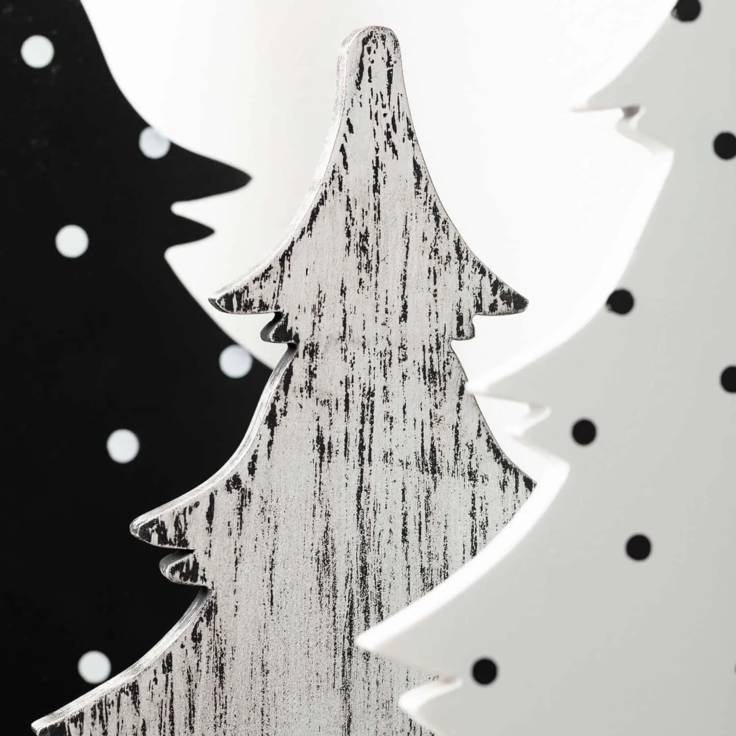 Black & White Wooden Tree Set