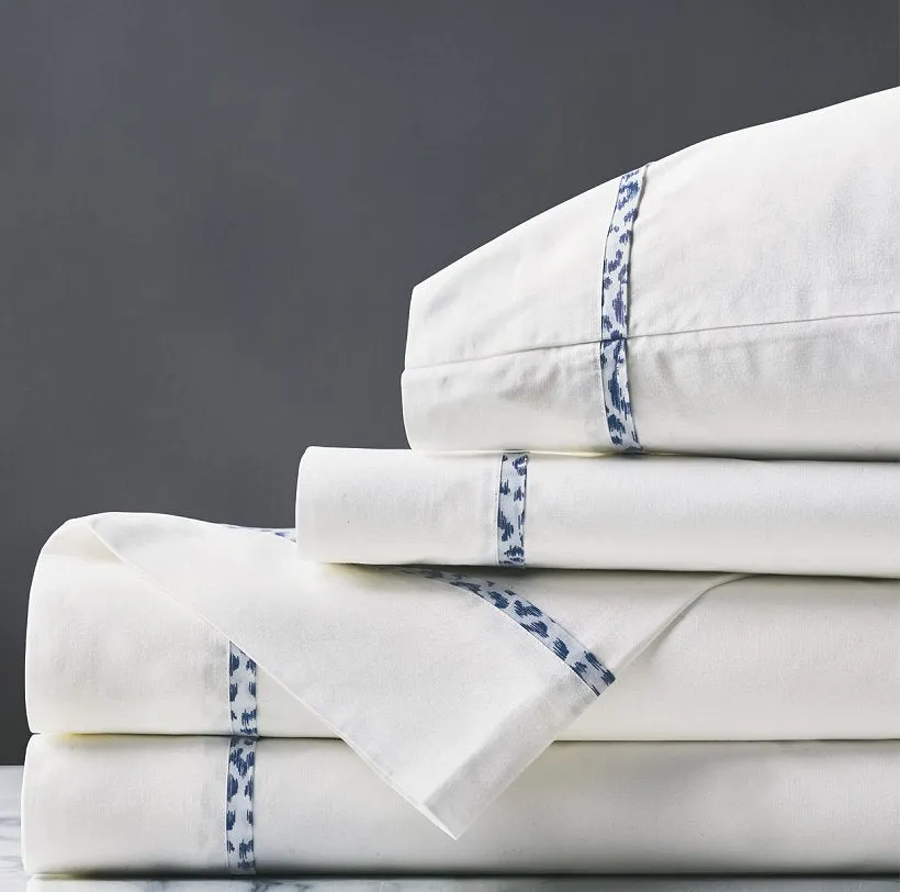 Blue Speckled Bordered Sheet Set