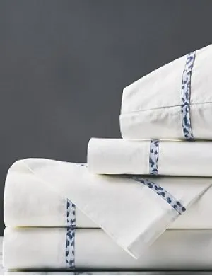 Blue Speckled Bordered Sheet Set