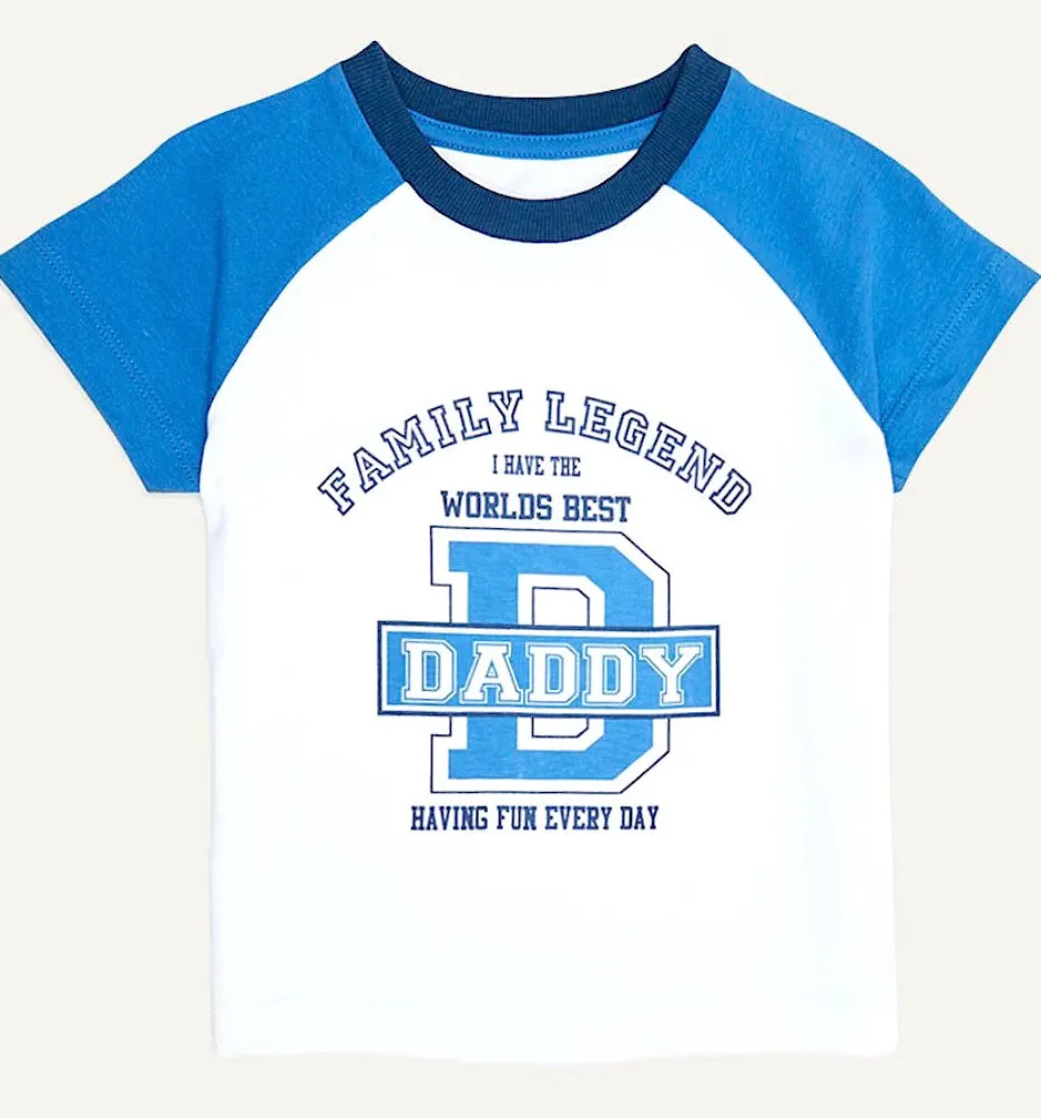 Boys Daddy Slogan Raglan T-Shirt