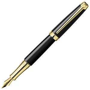 Caran d'Ache Leman Ebony Fountain Pen Gold Trim