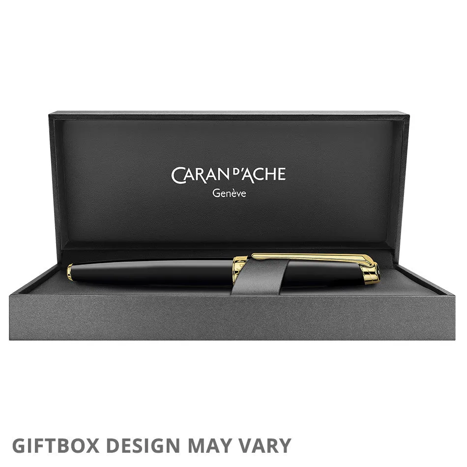 Caran d'Ache Leman Ebony Fountain Pen Gold Trim