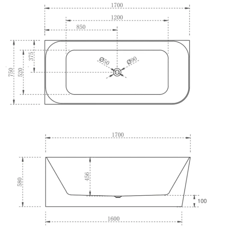 Cassa Design Ashton Corner Back To Wall Bath