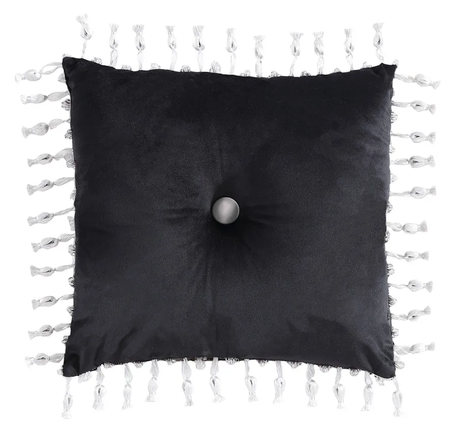 Chamonix 45x45cm Button Filled Cushion Silver
