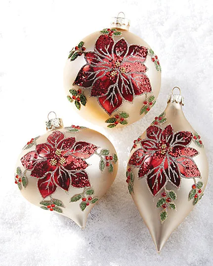 Champagne Poinsettia Ornament