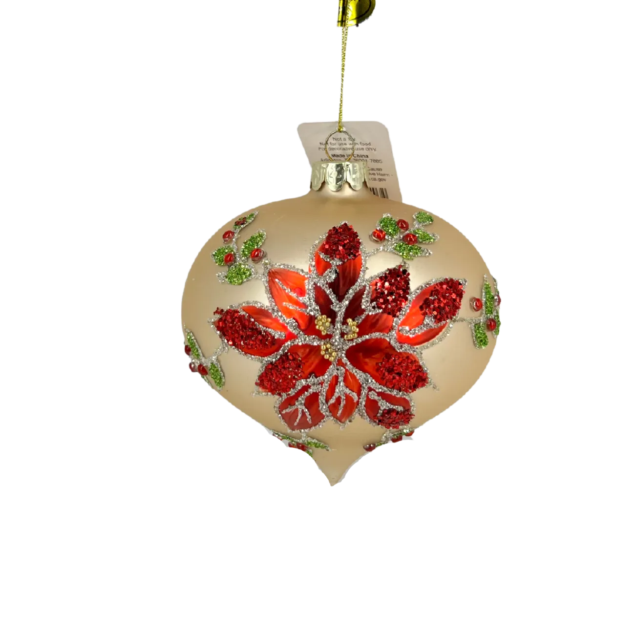 Champagne Poinsettia Ornament