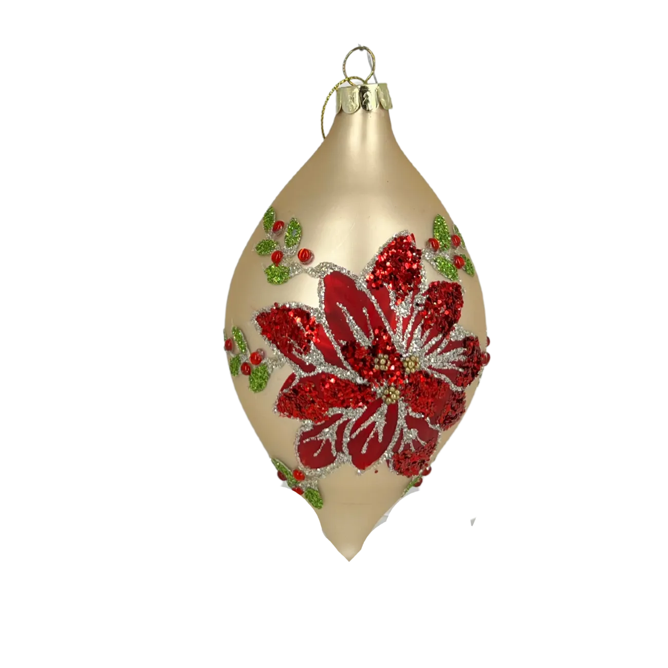 Champagne Poinsettia Ornament