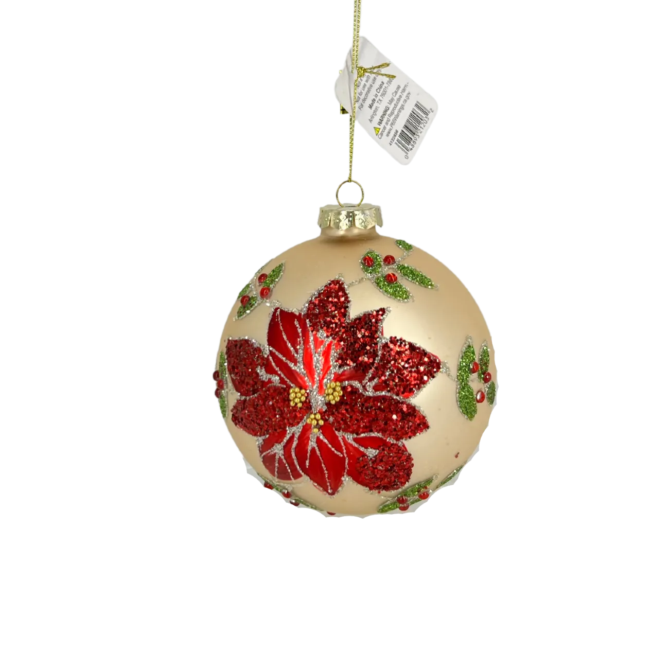 Champagne Poinsettia Ornament