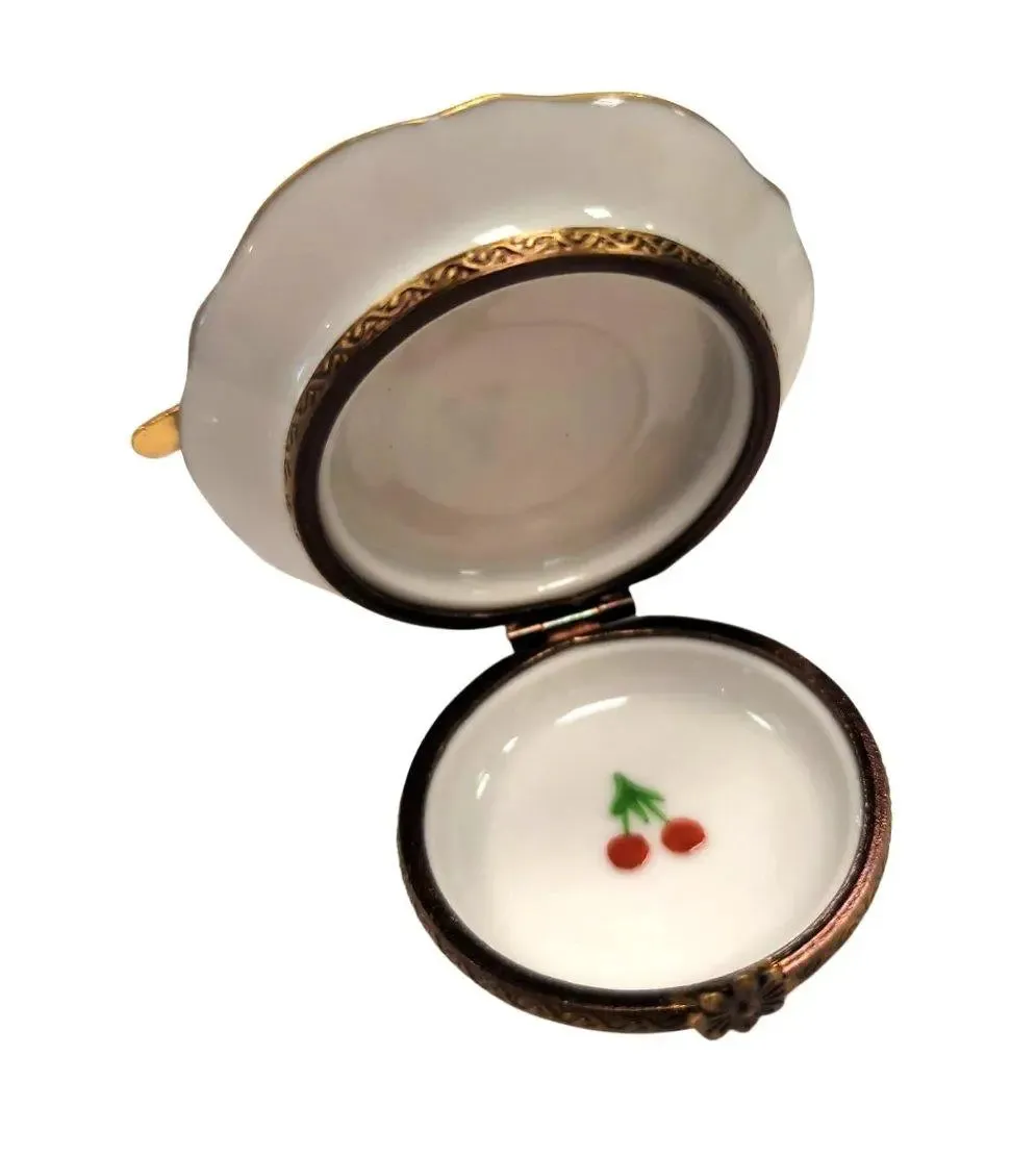 Chocolate Napolean Dessert on Gold Trim Plate - Rare