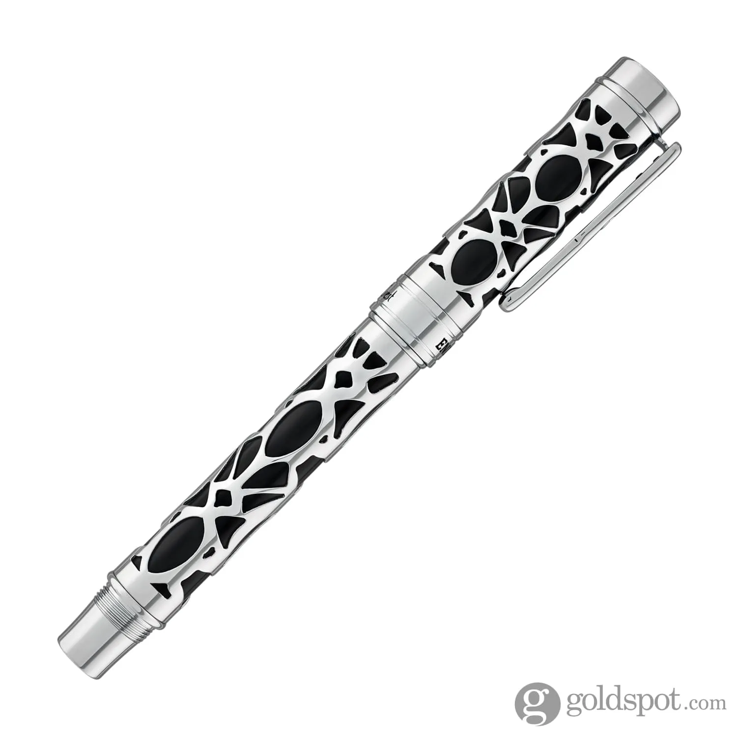 Conklin Endura Deco Crest Fountain Pen in Black with Chrome Trim