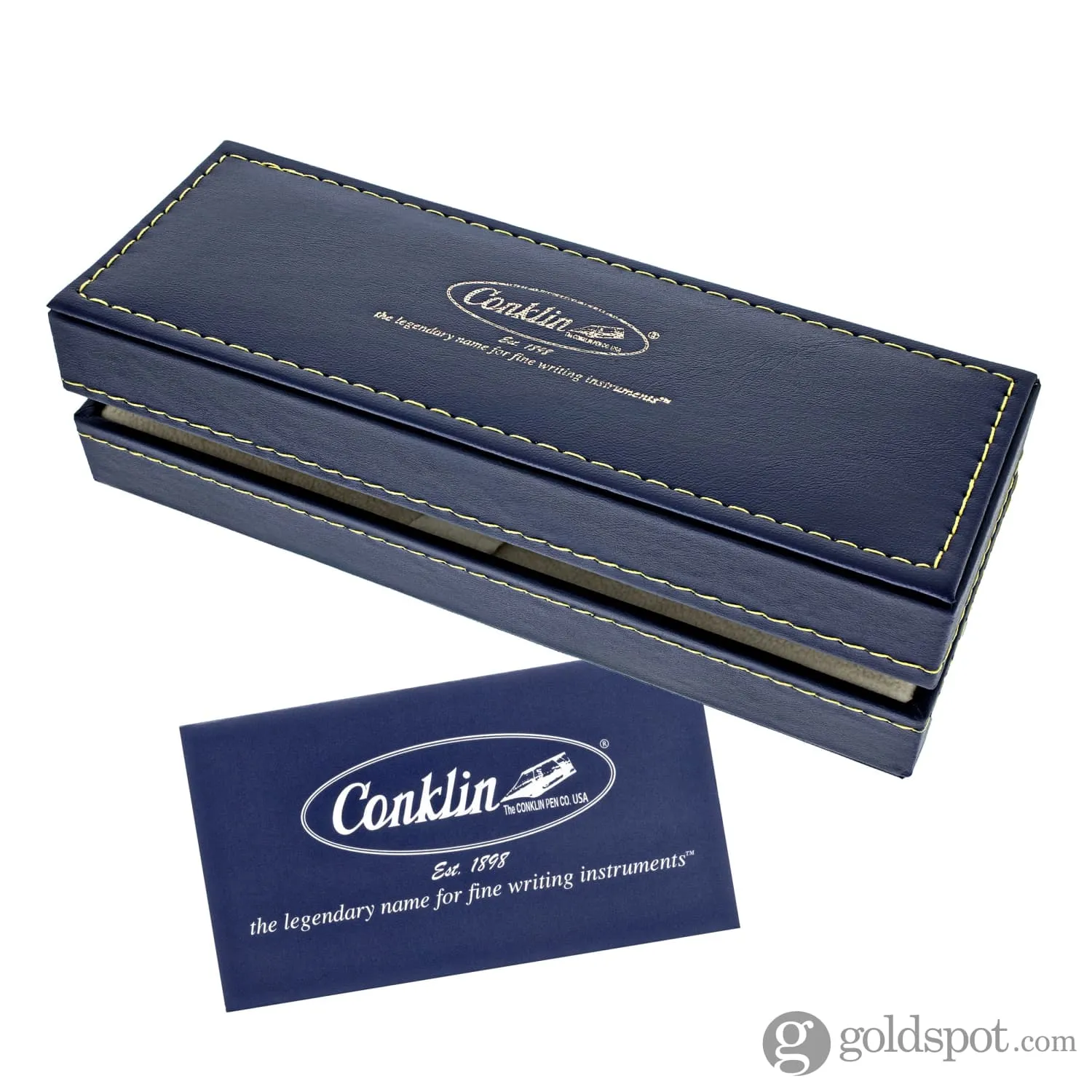 Conklin Endura Deco Crest Fountain Pen in Black with Chrome Trim