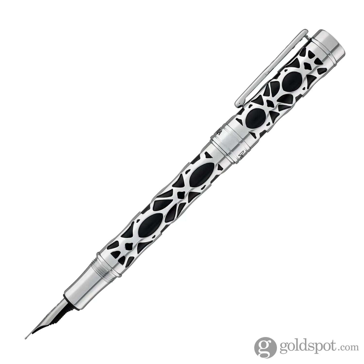 Conklin Endura Deco Crest Fountain Pen in Black with Chrome Trim