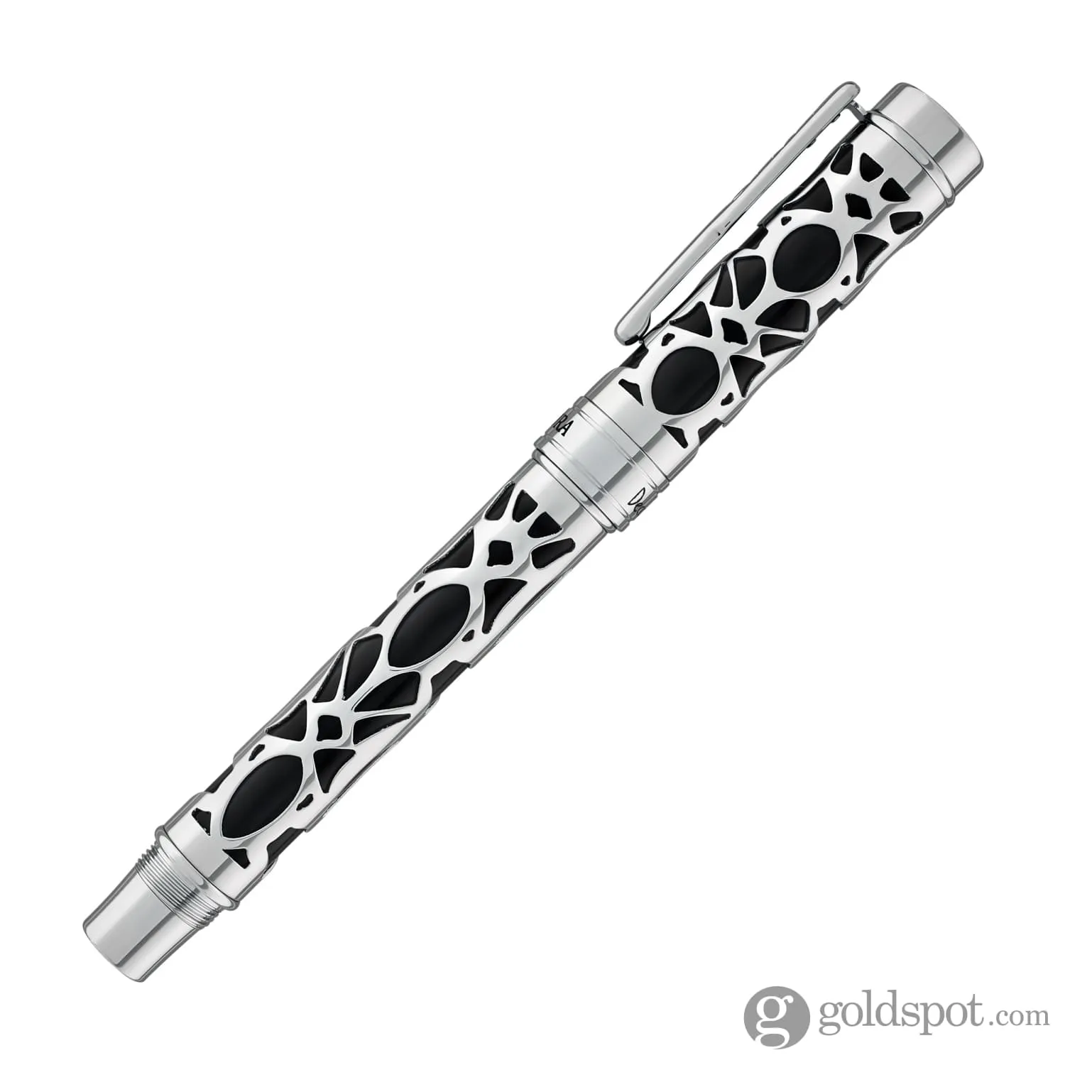 Conklin Endura Deco Crest Fountain Pen in Black with Chrome Trim
