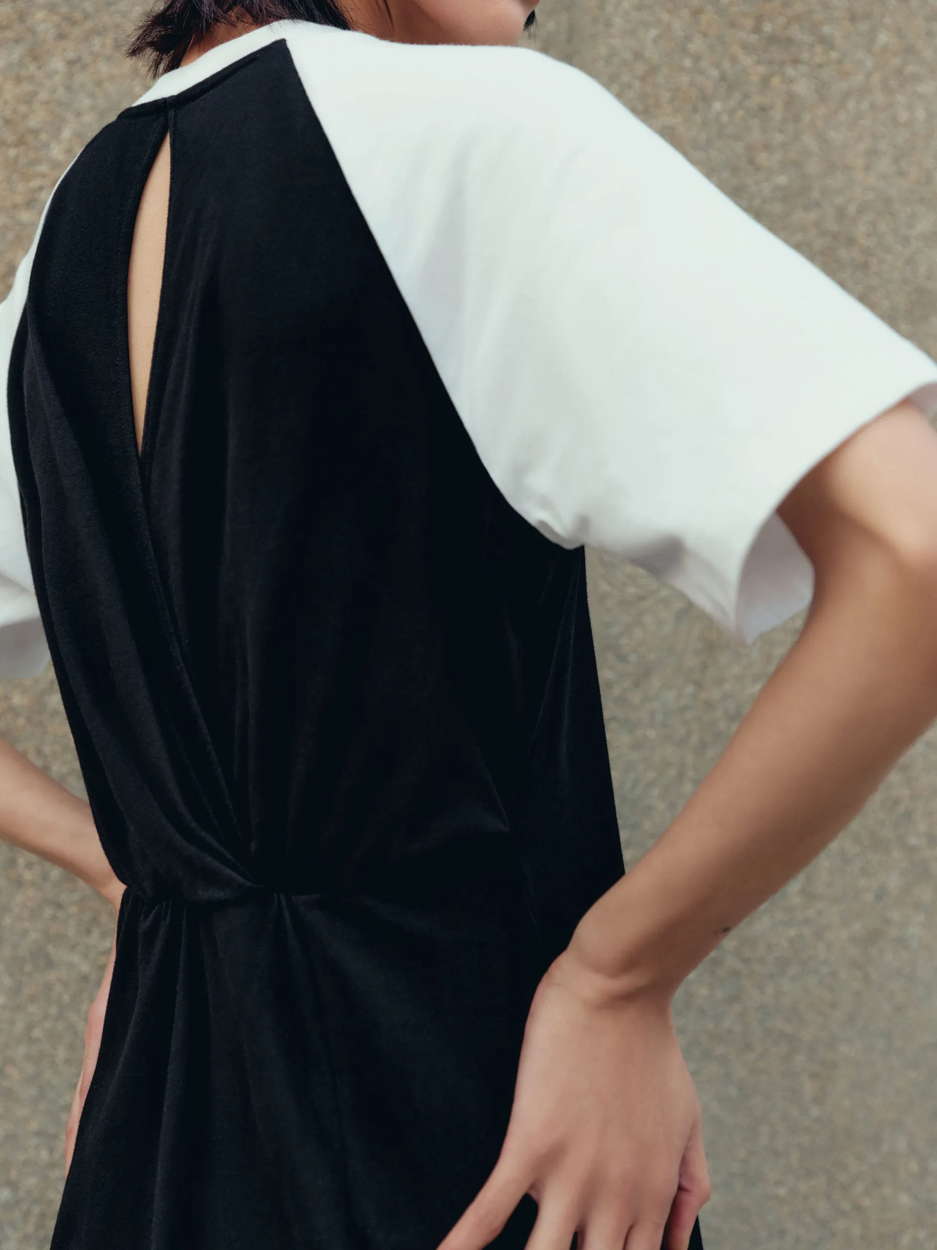 Contrast Side Slit Dress