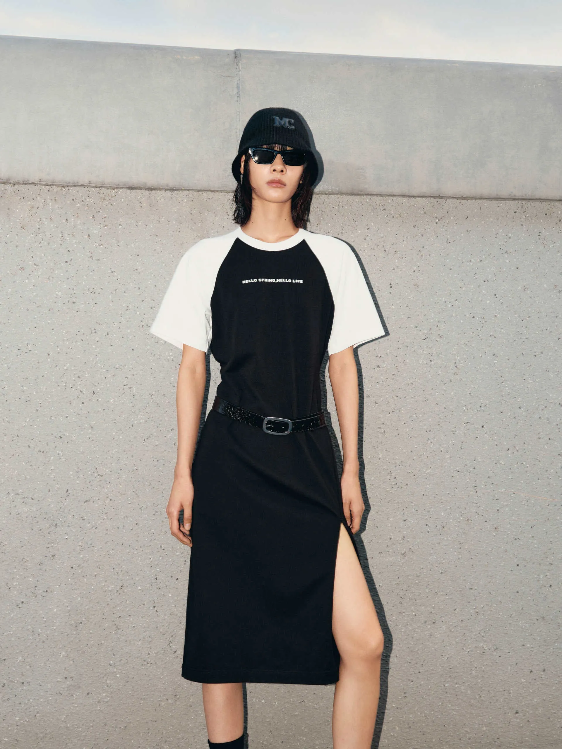 Contrast Side Slit Dress
