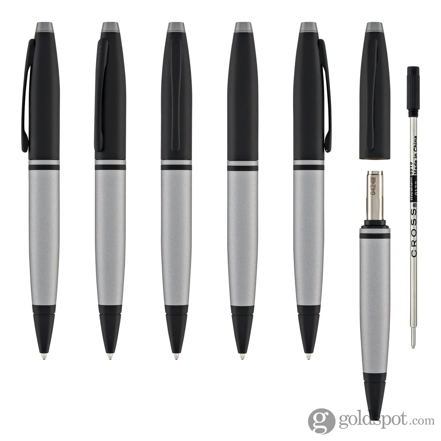 Cross Calais Ballpoint Pen in Matte Gray Lacquer with Black Trim