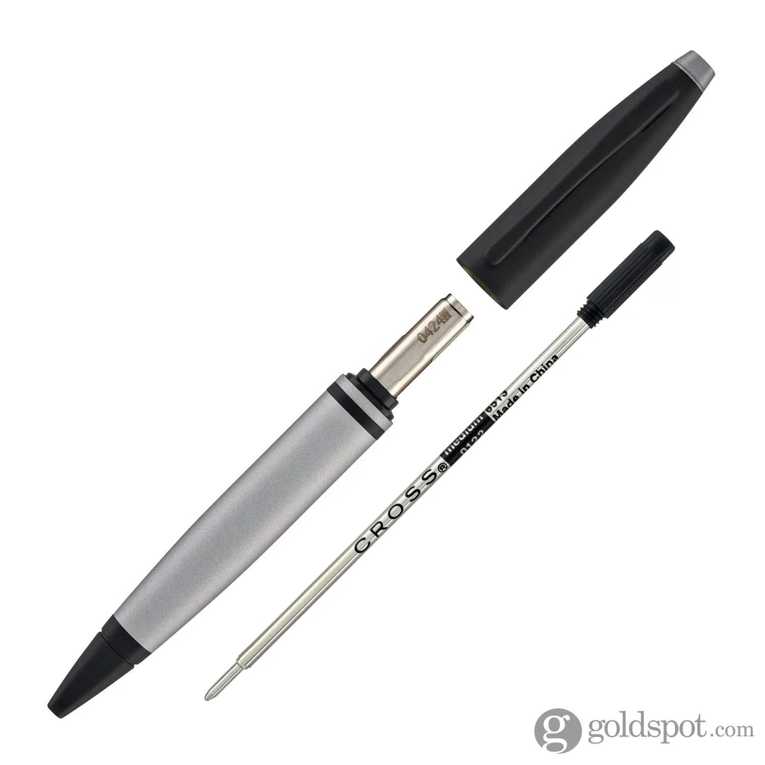 Cross Calais Ballpoint Pen in Matte Gray Lacquer with Black Trim