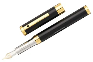 Diplomat Nexus Fountain Pen - Black/Gold