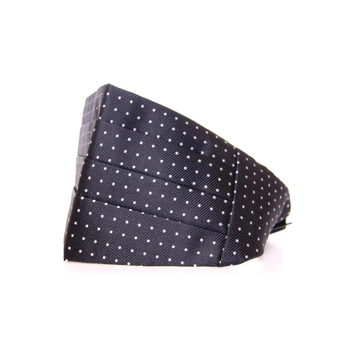 Dolce & Gabbana Elegant Black Silk Polka Dot Cummerbund