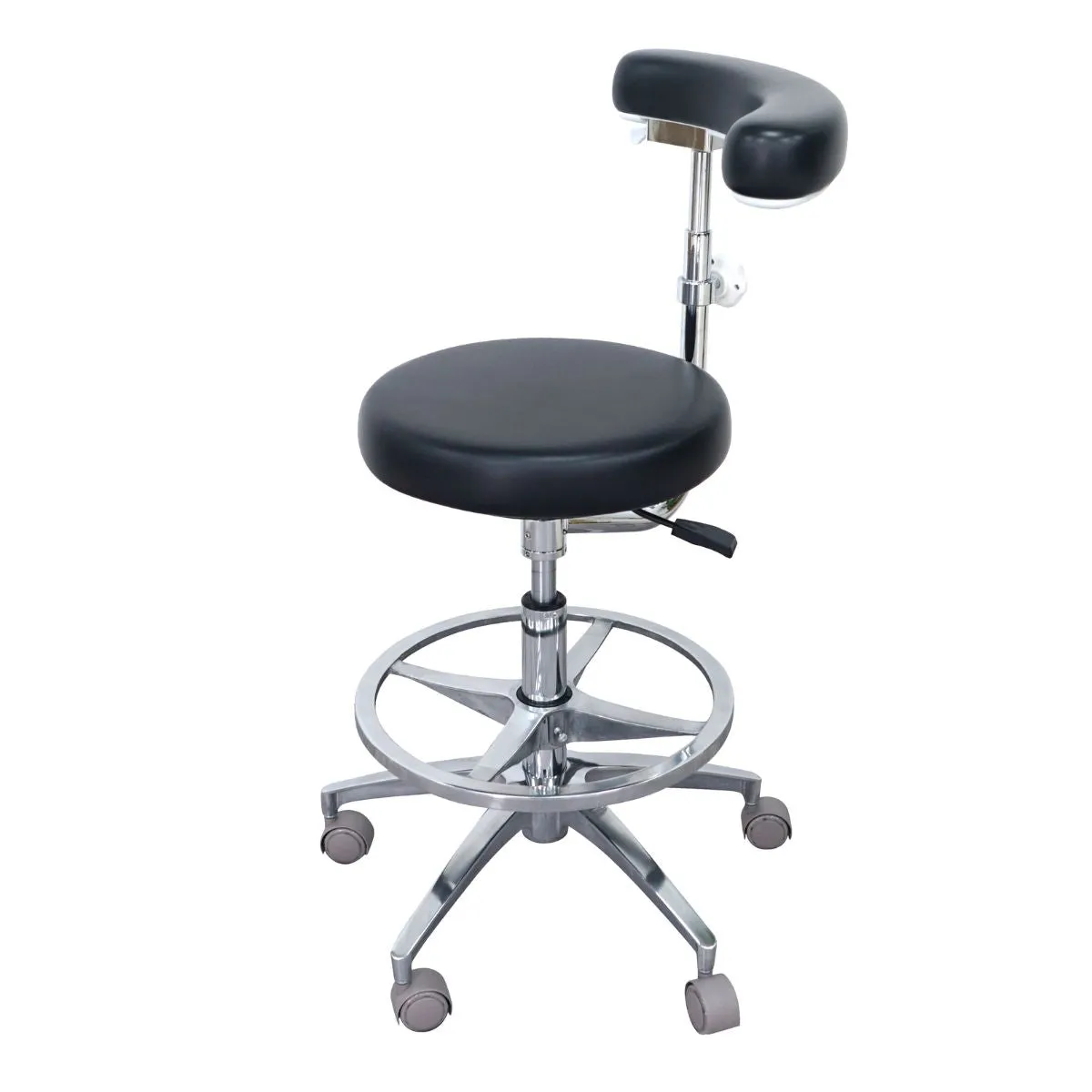 Ergonomic Dental Medical Stool with 360 Degree Rotation Armrest & Footrest