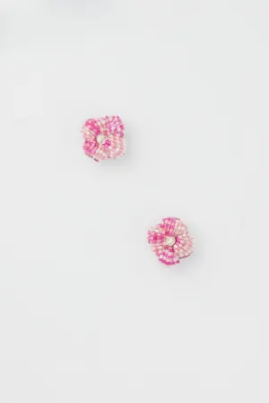 Exclusive Pink Alessandra Floral Studs