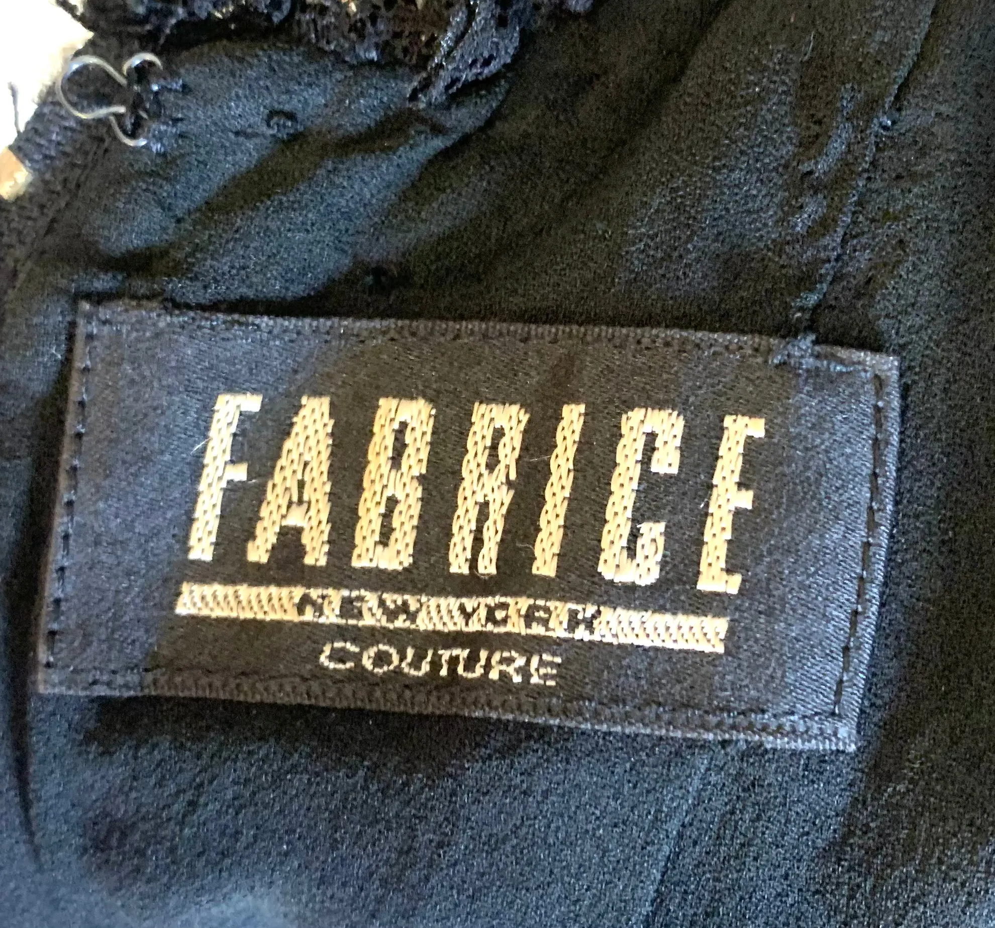 Fabrice 80s Black Strapless Beaded Mini Cocktail Dress