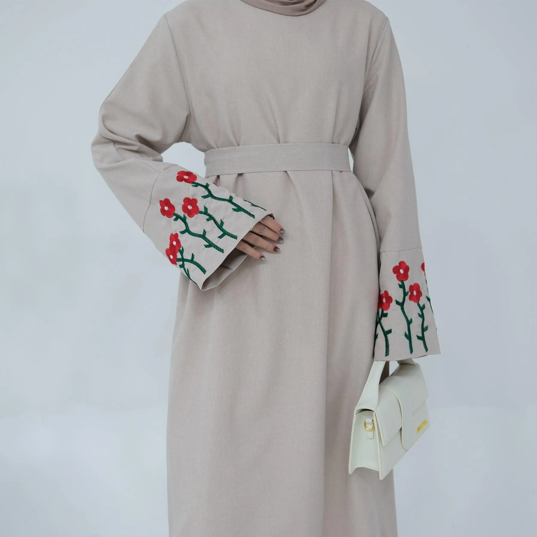 Floral Embroidery Elegant Abaya (MA058)