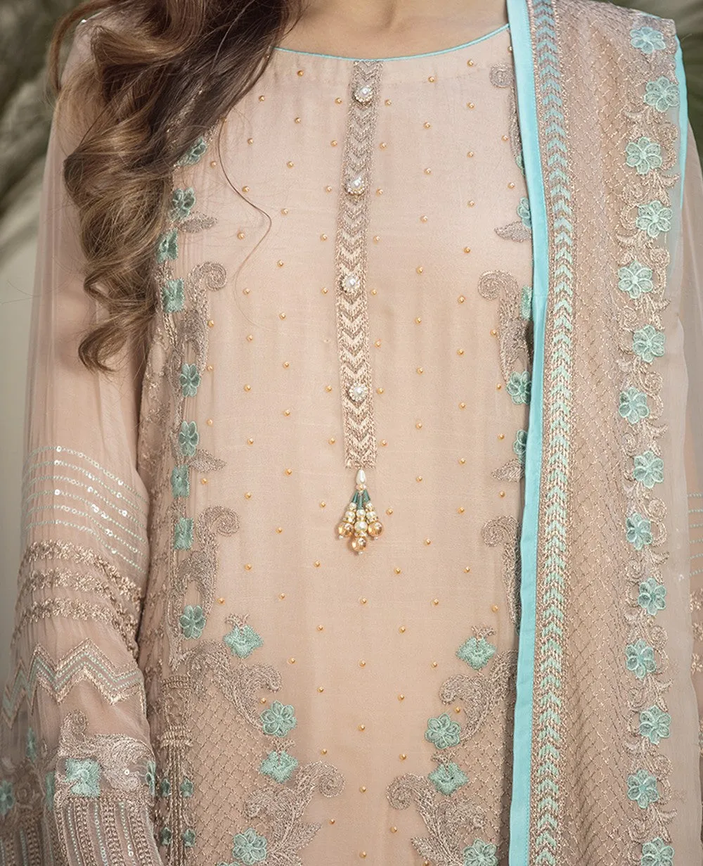 Flossie Embroidered Chiffon Lavish Luxury Edition – 02 Macadamia