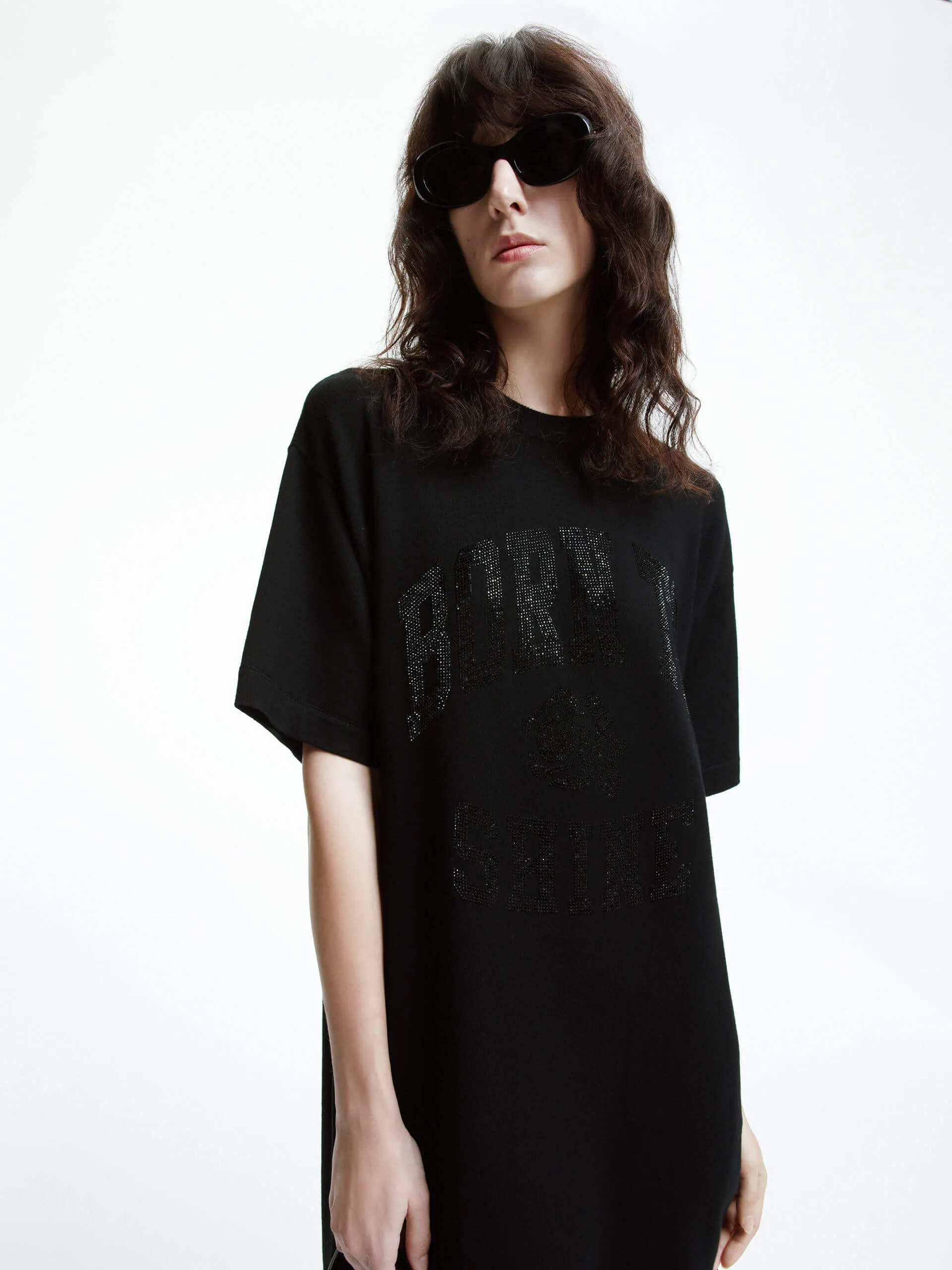 Front Sequins T-shirt Dress