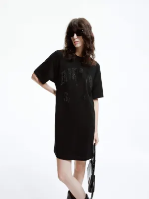Front Sequins T-shirt Dress