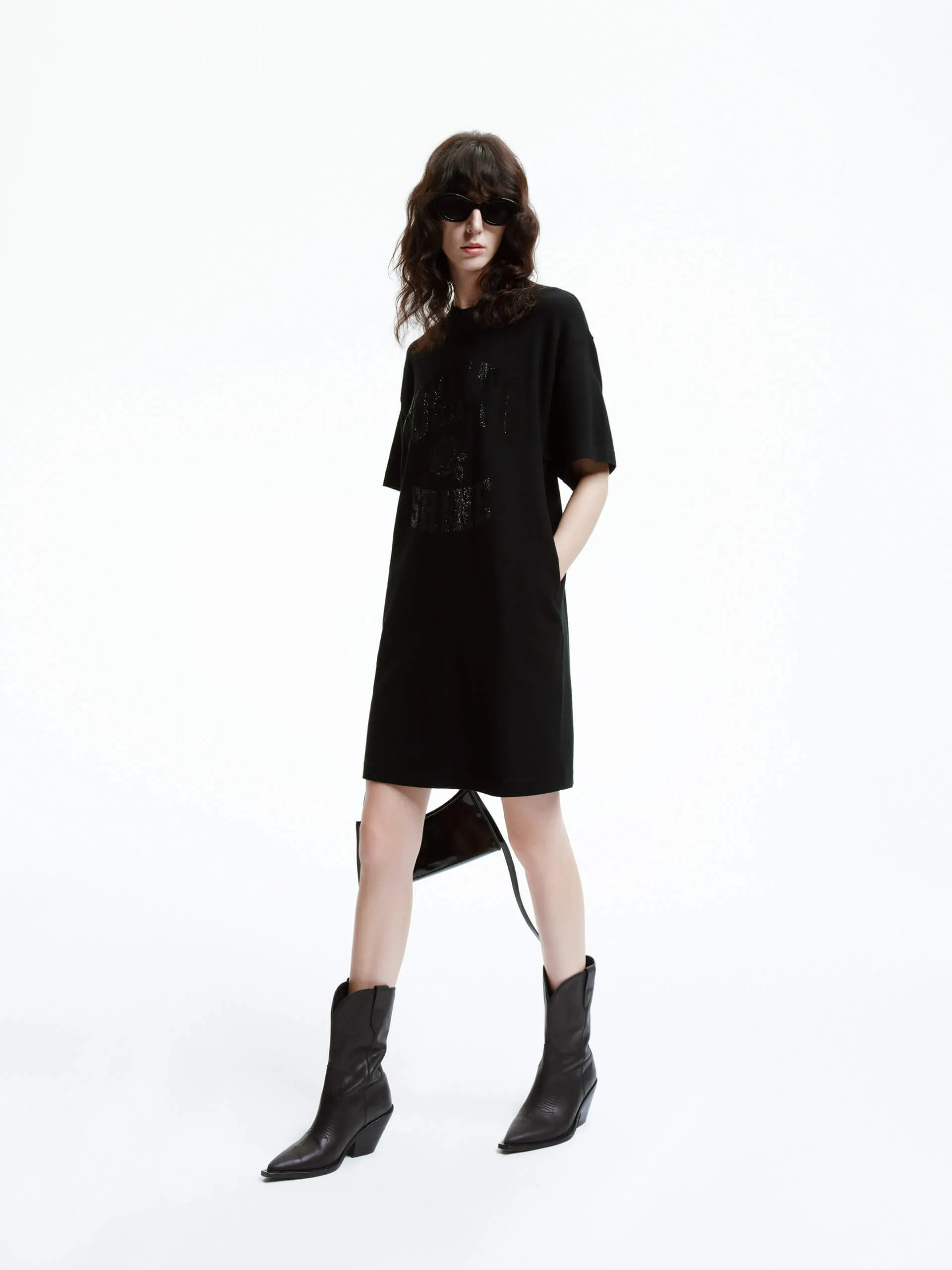 Front Sequins T-shirt Dress