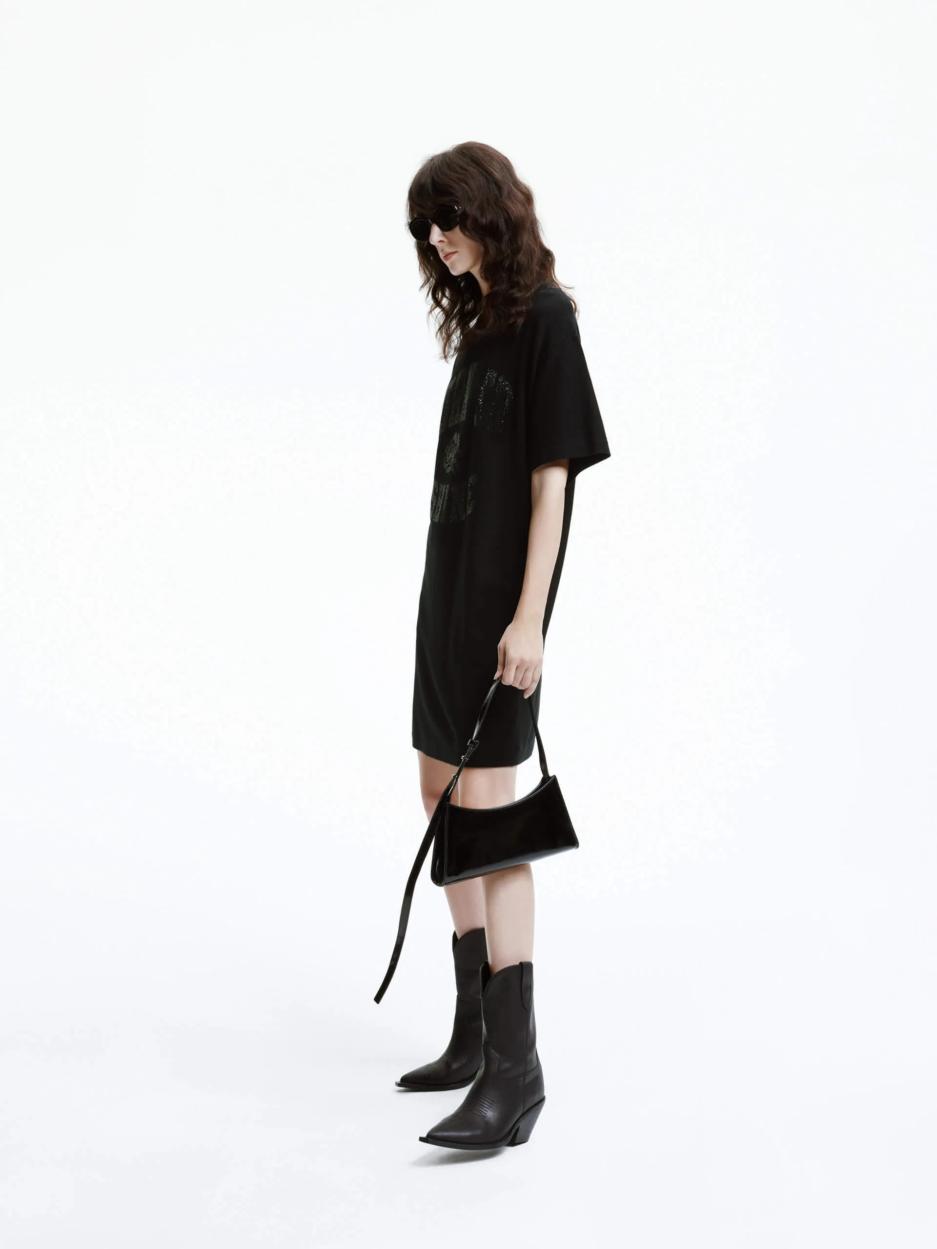 Front Sequins T-shirt Dress