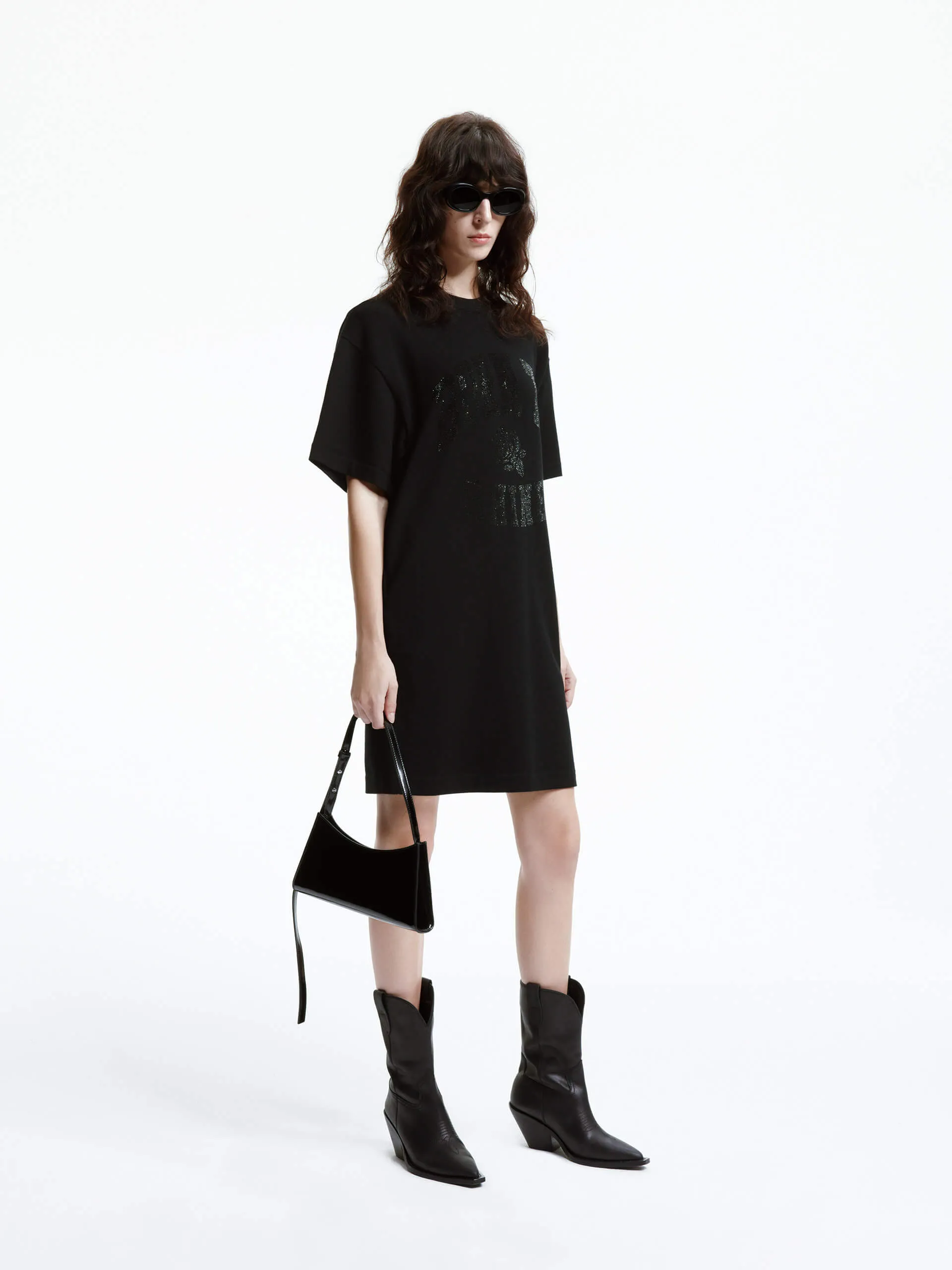 Front Sequins T-shirt Dress
